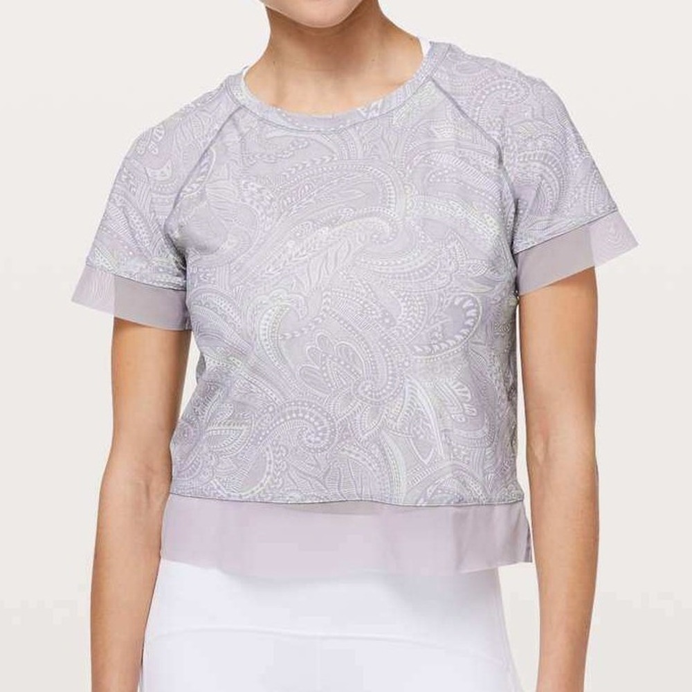 Lululemon Stripe In Stride Short Sleeve In Spirit Multi Size 6